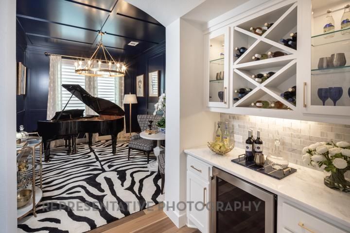 Interior, Pendant Lights, Piano, Wood Texture Flooring
