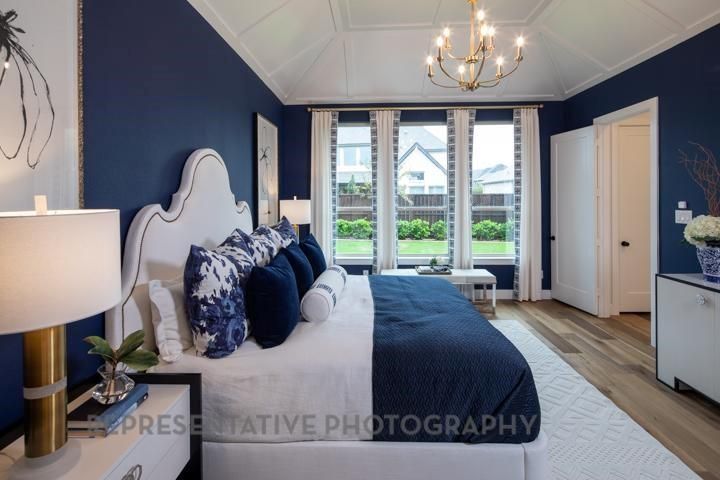 Bedroom, Chandelier, Interior, Wood Texture Flooring
