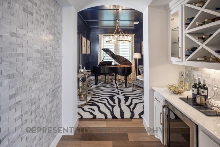 Interior, Piano, Stone Walls, Wood Texture Flooring