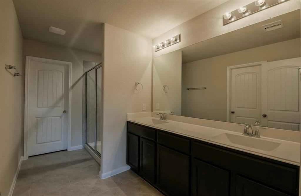 Bathroom, Dual Sink Vanities, Glass Shower, Interior