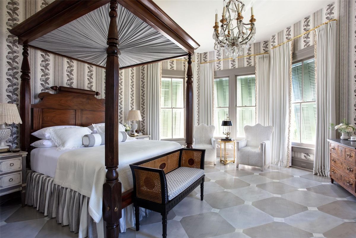 Bedroom, Chandelier, Interior