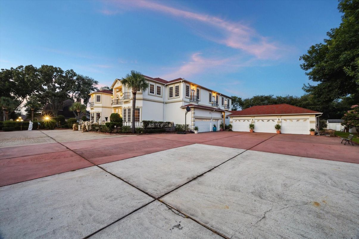 Attached, Detached Garage, Exterior, Facade, Mediterranean