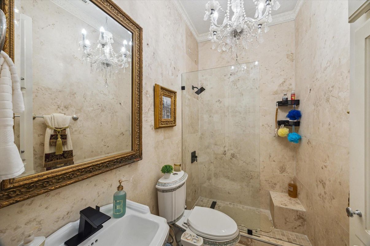 Bathroom, Chandelier, Interior
