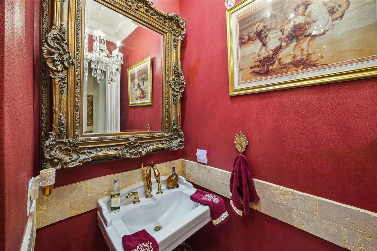 Bathroom, Chandelier, Interior