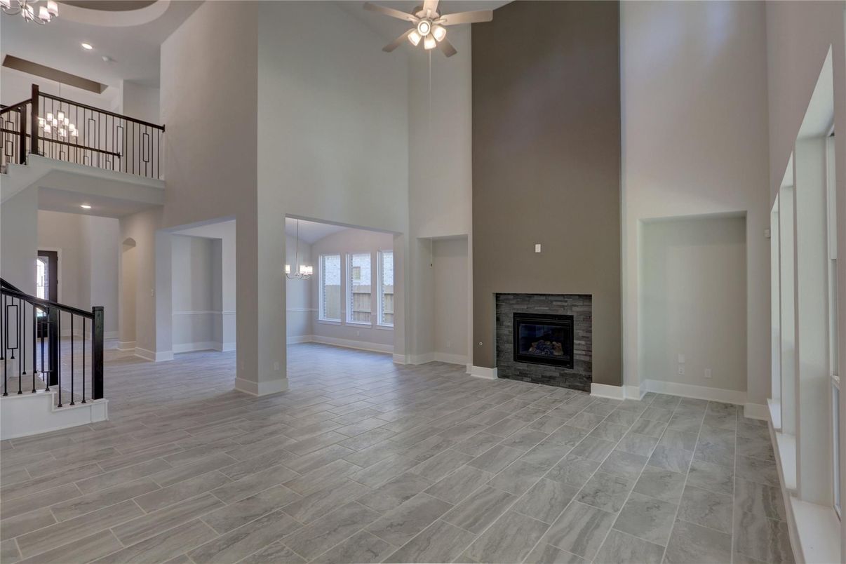 Chandelier, Fireplace, Interior, Pendant Lights, Recessed Lighting, Wood Texture Flooring