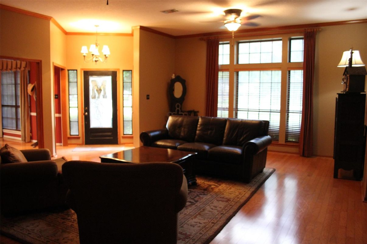 Chandelier, Interior, Living room, Wood Texture Flooring