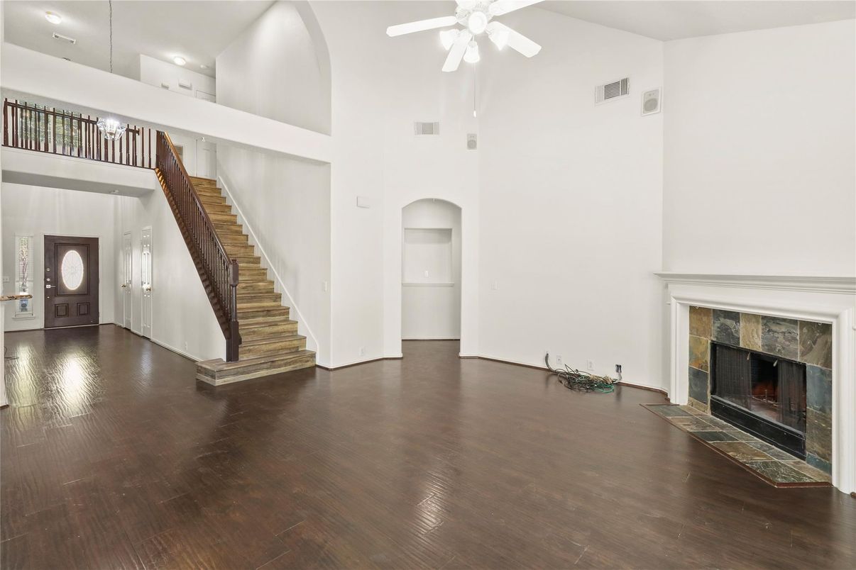 Fireplace, Interior, Wood Texture Flooring