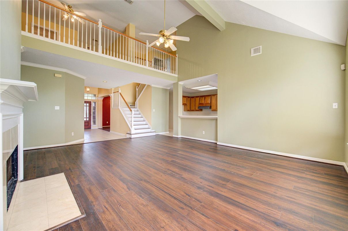 Fireplace, Interior, Wood Texture Flooring