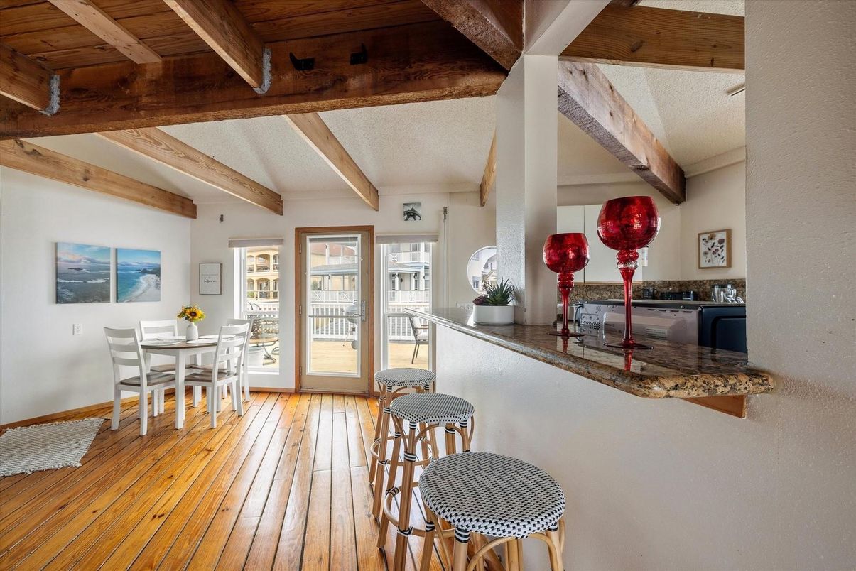 Dining room, Interior, Wooden Beams, Wooden Ceilings, Wood Texture Flooring