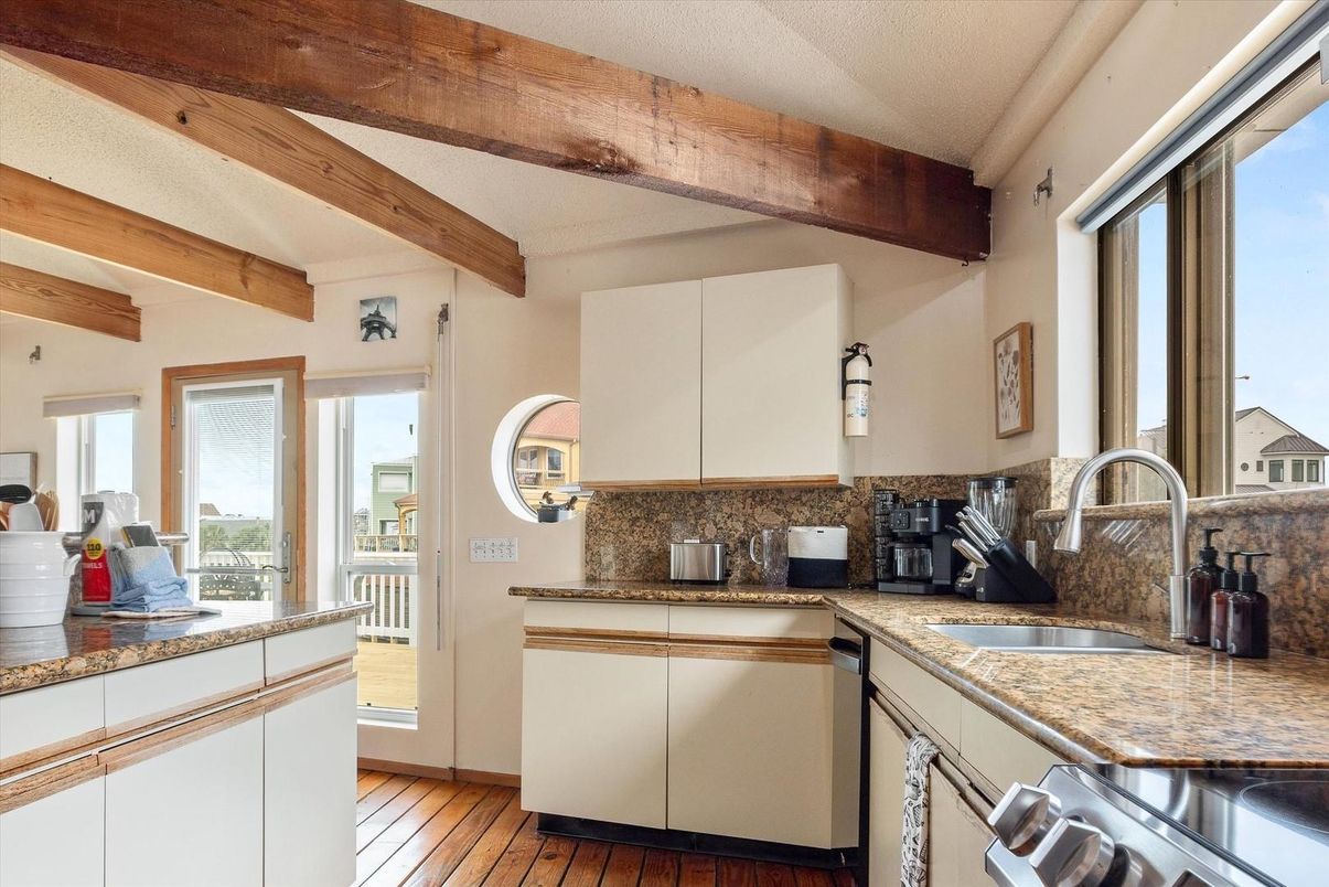 Interior, Kitchen, Wooden Beams, Wood Texture Flooring