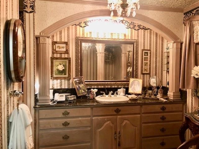 Bathroom, Chandelier, Interior