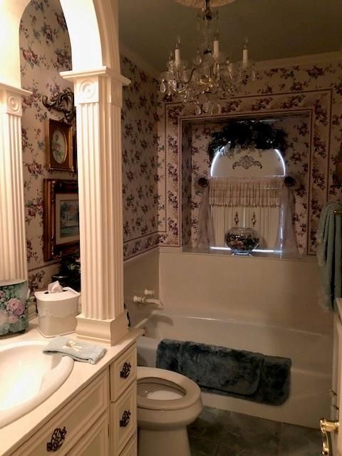Bathroom, Chandelier, Interior