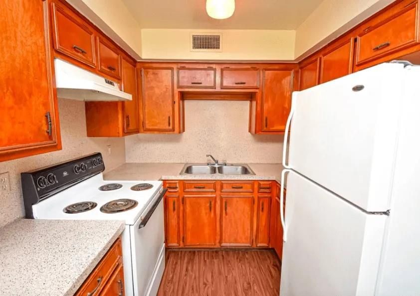 Interior, Kitchen, Wood Texture Flooring