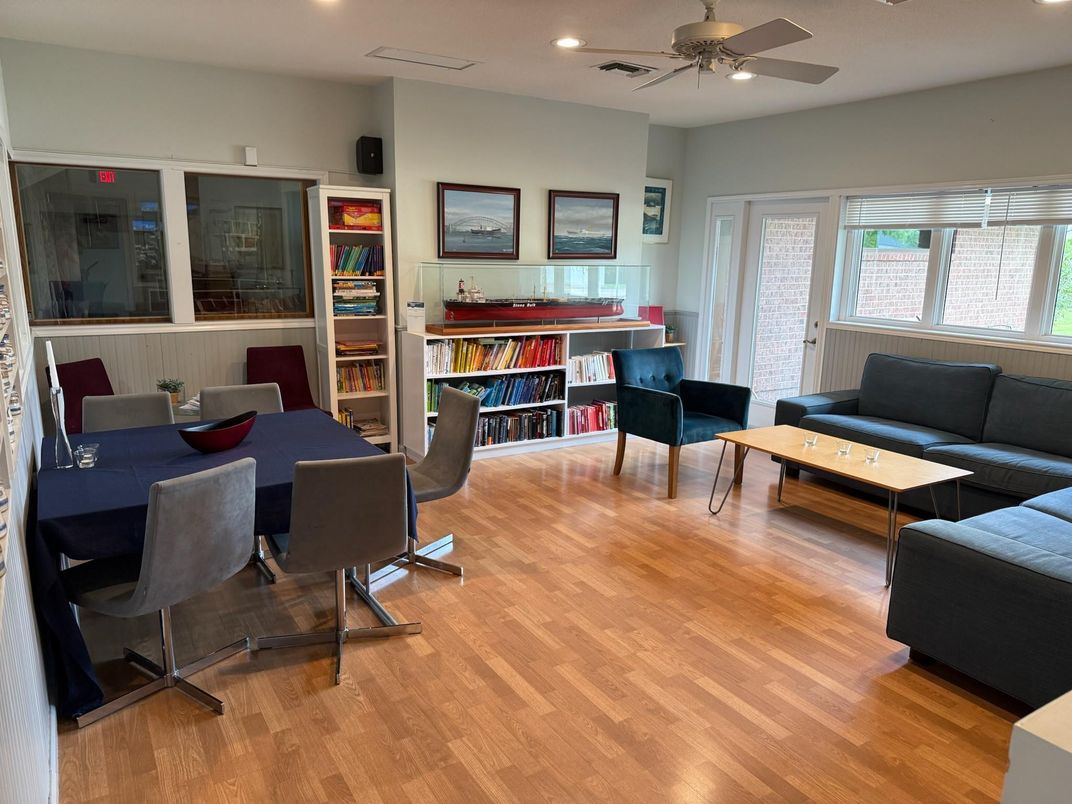 Dining room, Interior, Living room, Recessed Lighting, Wood Texture Flooring