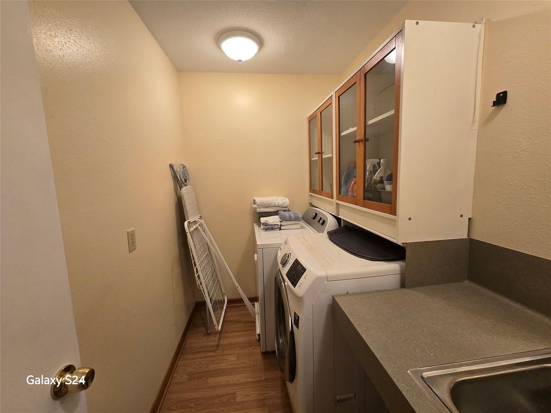 Interior, Washer, Wood Texture Flooring