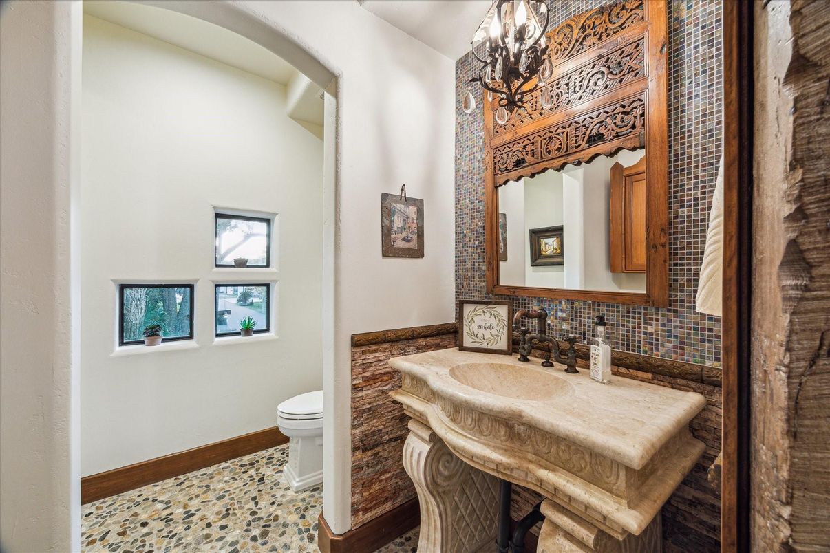 Bathroom, Chandelier, Interior