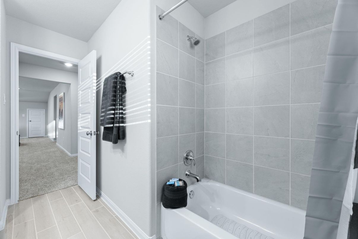 Bathroom, Interior, Recessed Lighting, Wood Texture Flooring