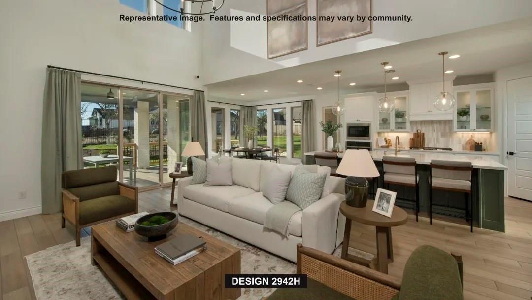 Dining room, Interior, Kitchen, Living room, Pendant Lights, Recessed Lighting, Stainless Steel Appliances, Wood Texture Flooring