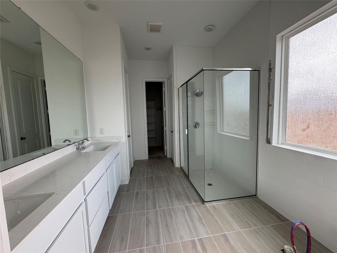 Bathroom, Dual Sink Vanities, Glass Shower, Interior