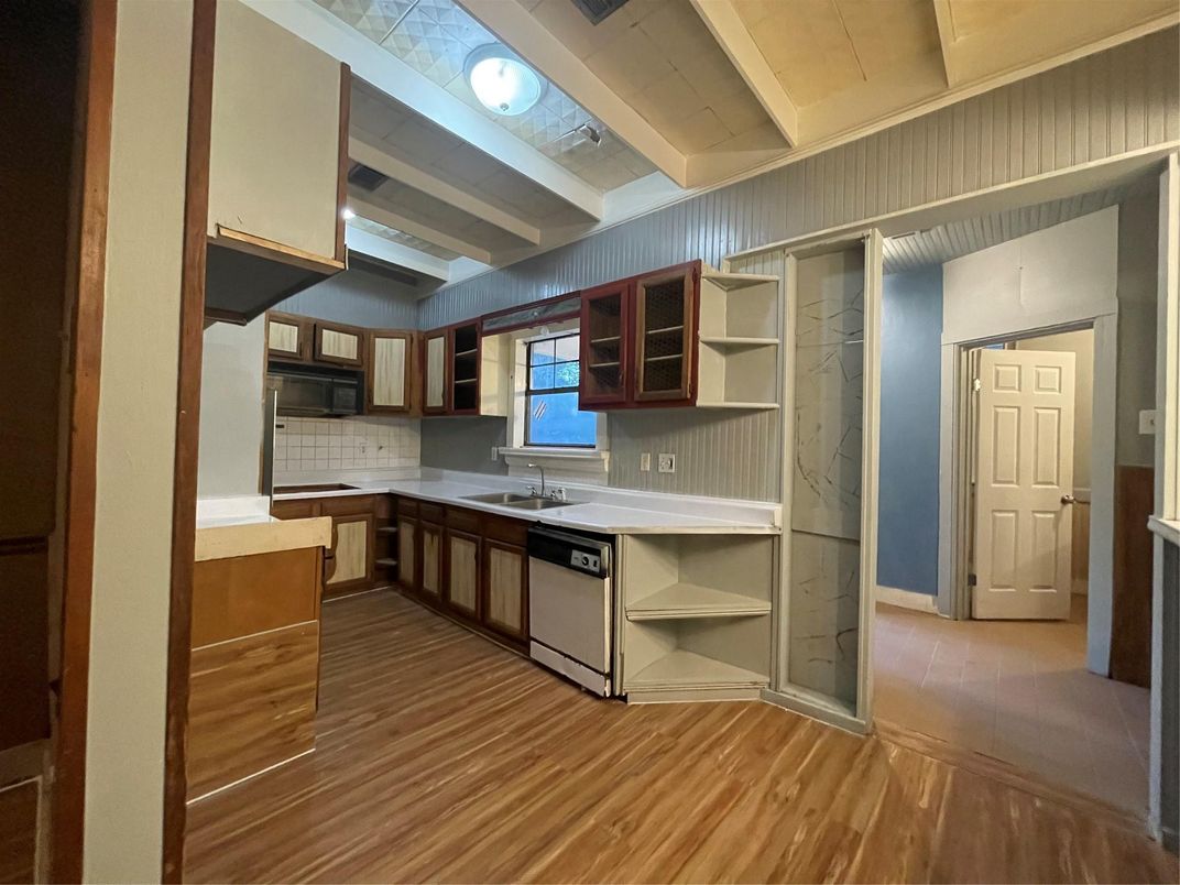 Interior, Kitchen, Wood Texture Flooring