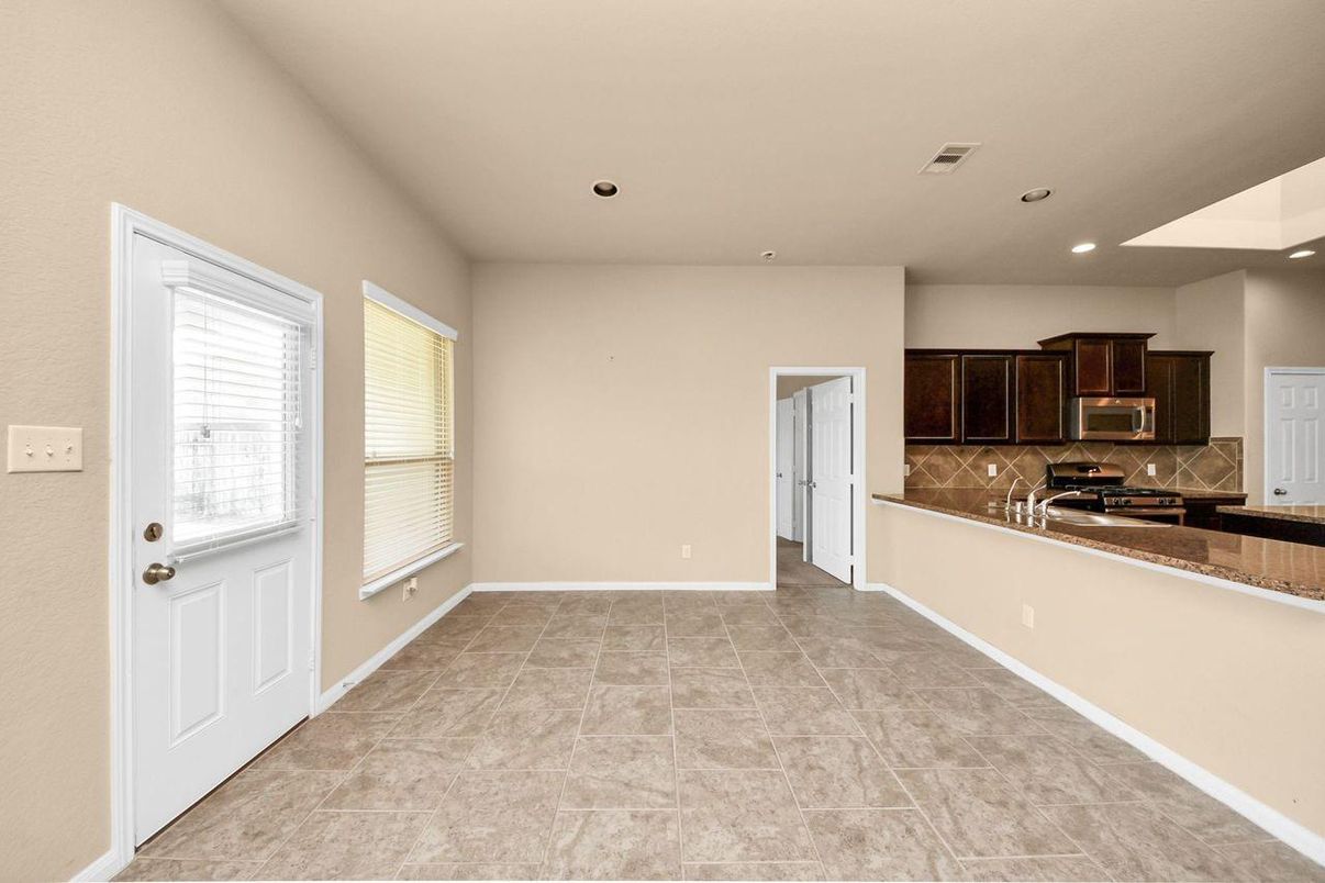 Empty room, Interior, Kitchen, Recessed Lighting