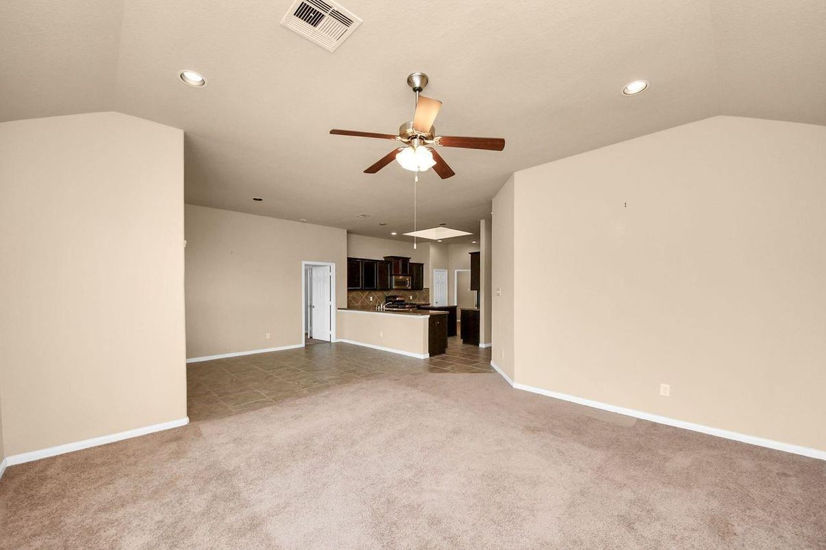 Empty room, Interior, Kitchen, Recessed Lighting