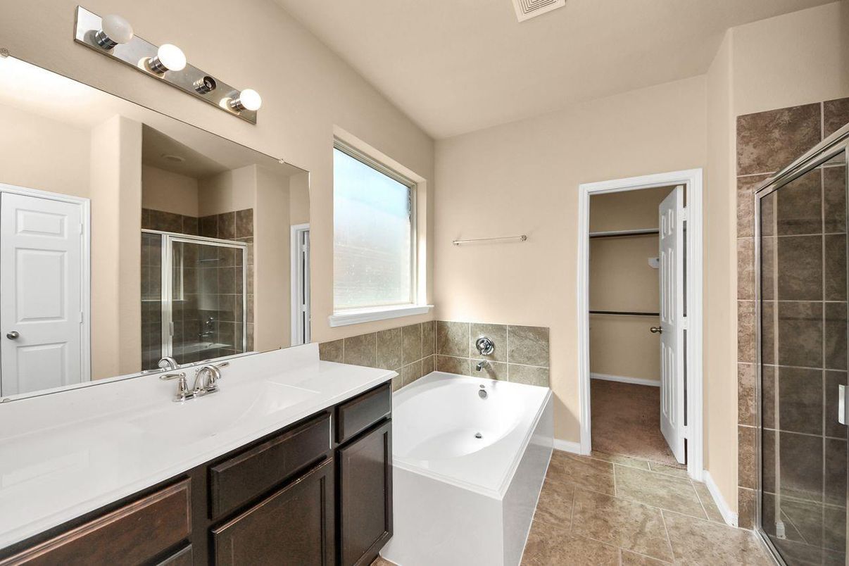 Bathroom, Dual Sink Vanities, Glass Shower, Interior