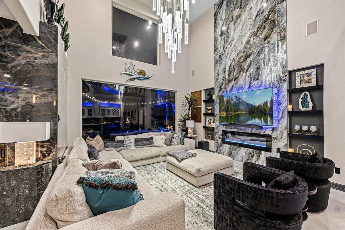 Fireplace, Interior, Living room, Marble Walls