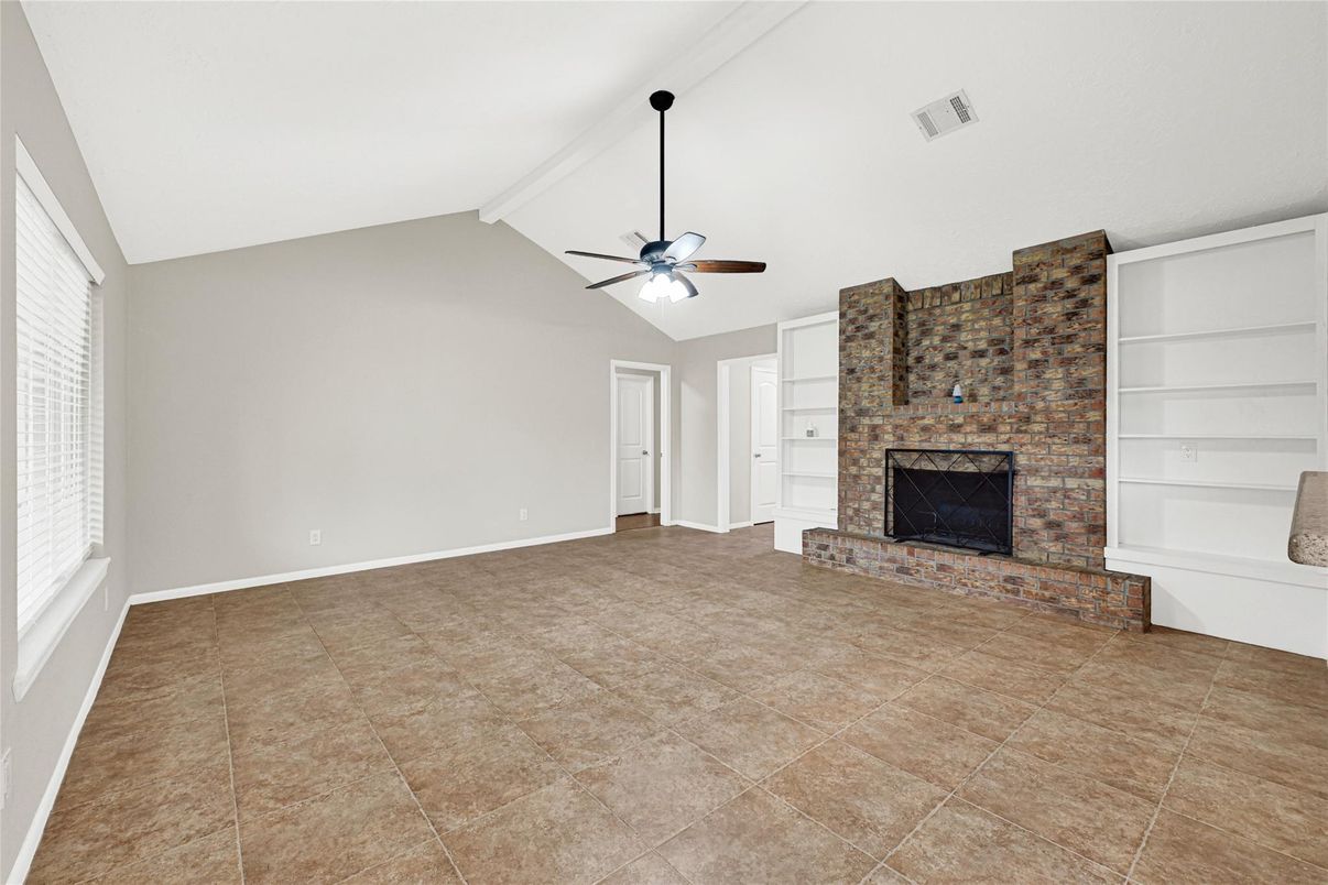 Empty room, Fireplace, Interior