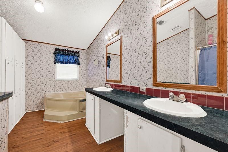 Bathroom, Dual Sink Vanities, Interior, Wood Texture Flooring