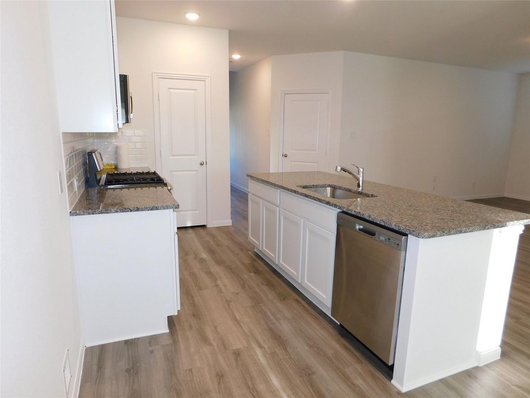Interior, Kitchen, Recessed Lighting, Wood Texture Flooring