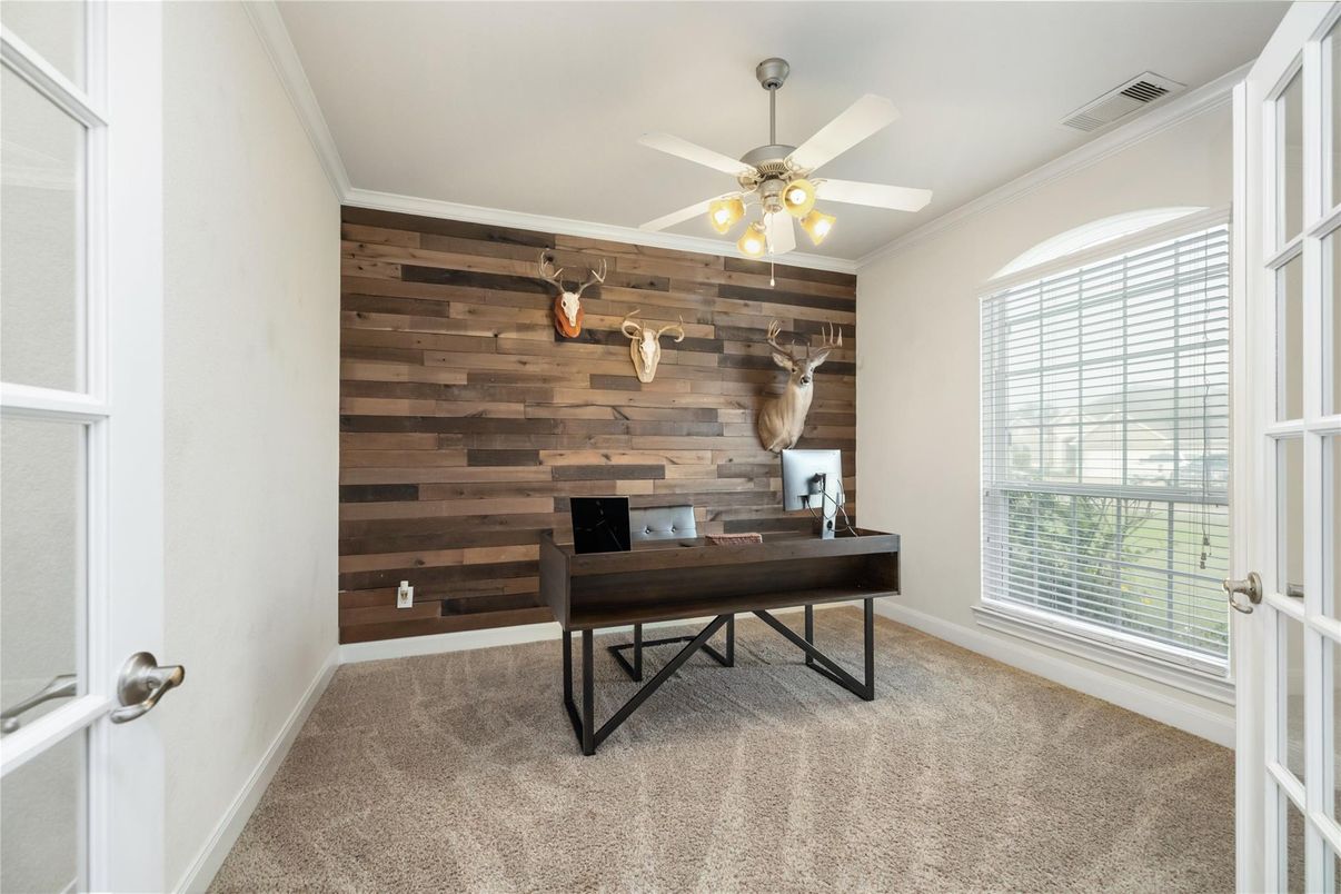 Home Office, Interior, Wooden Walls