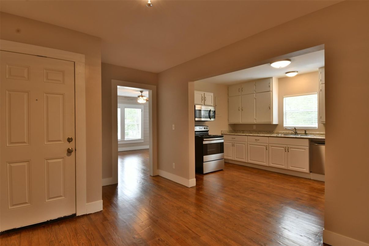 Interior, Kitchen, Stainless Steel Appliances, Wood Texture Flooring