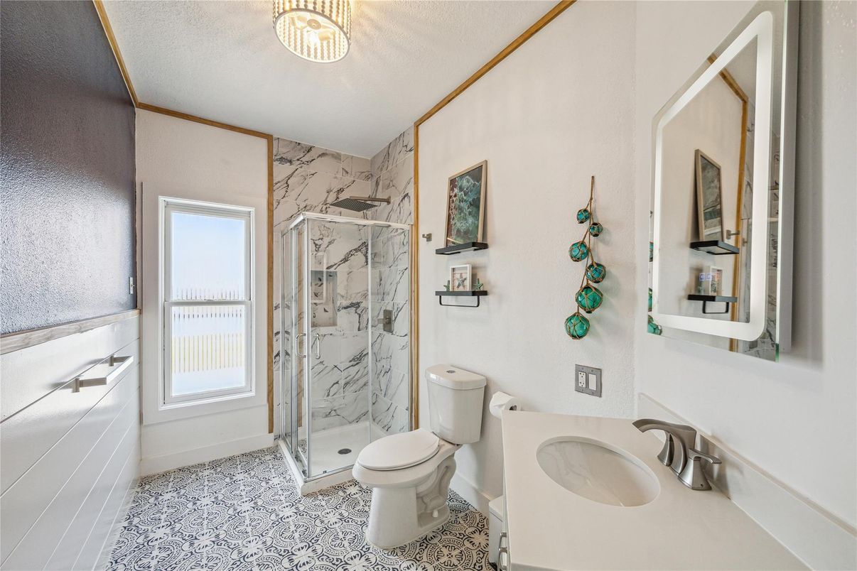 Bathroom, Glass Shower, Interior, Marble Walls