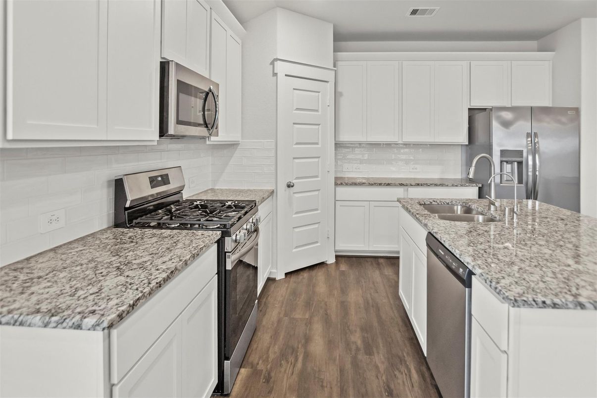 Interior, Kitchen, Stainless Steel Appliances, Wood Texture Flooring