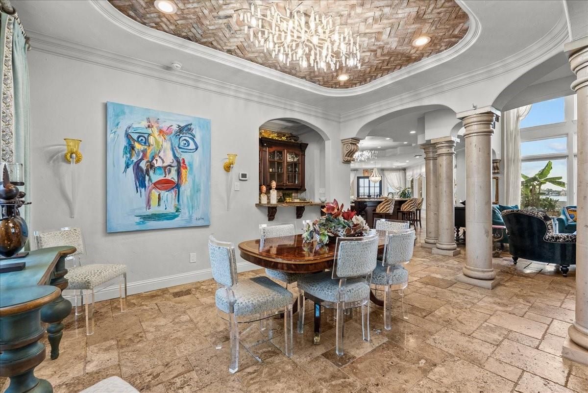 Dining room, Interior, Recessed Lighting