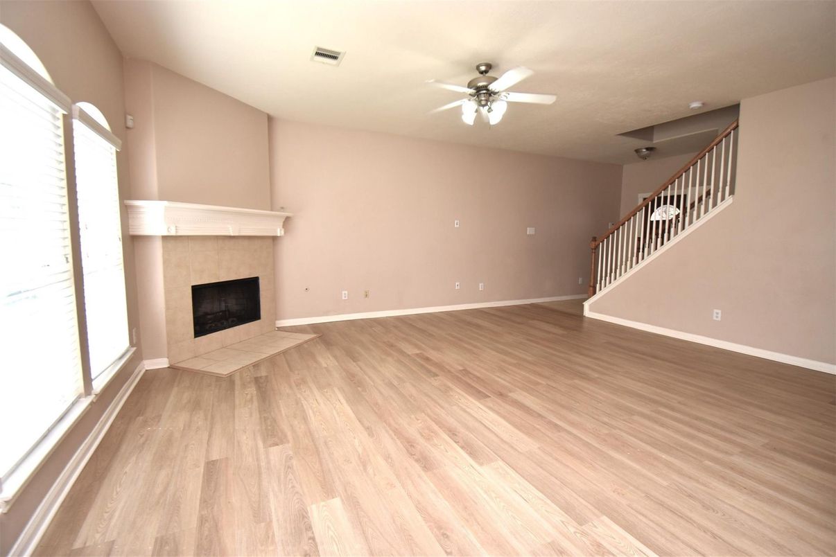 Empty room, Fireplace, Interior, Wood Texture Flooring