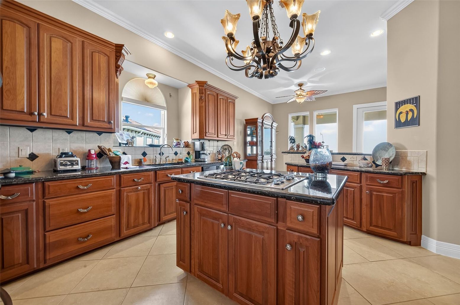 Chandelier, Interior, Kitchen, Recessed Lighting
