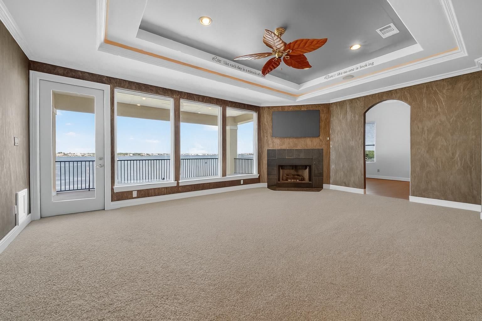 Empty room, Fireplace, Interior, Recessed Lighting, Water