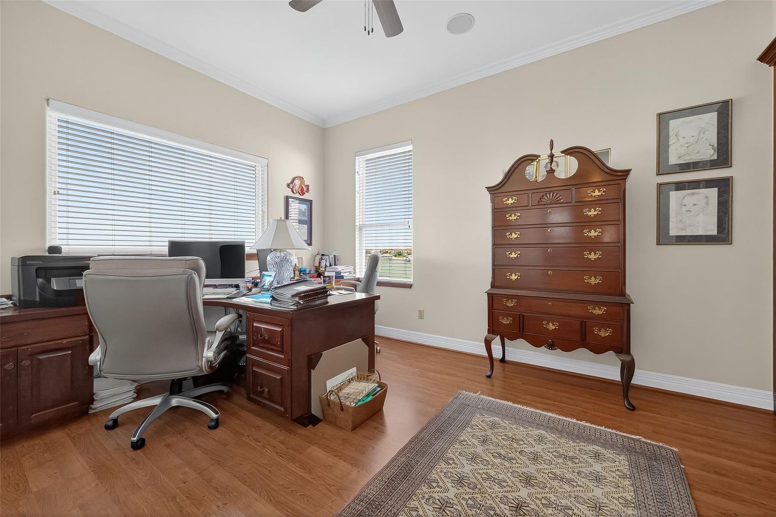 Home Office, Interior, Wood Texture Flooring