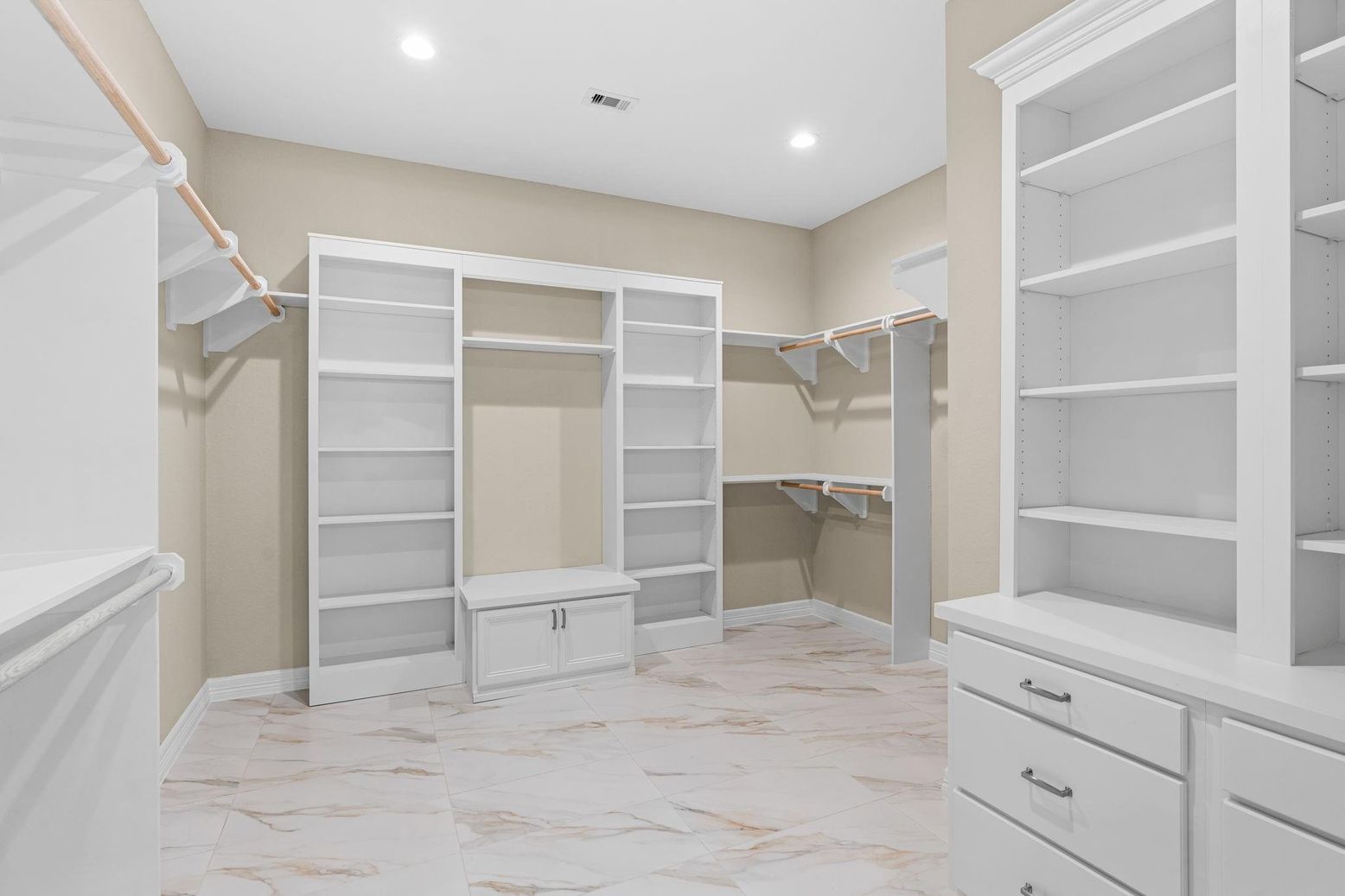 Interior, Marble, Recessed Lighting, Walk-in Closets