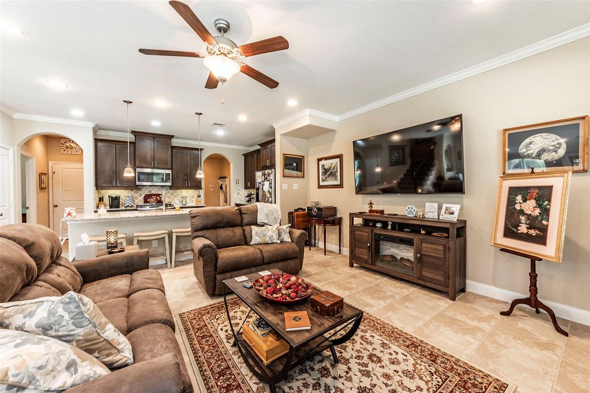 Interior, Kitchen, Living room, Recessed Lighting