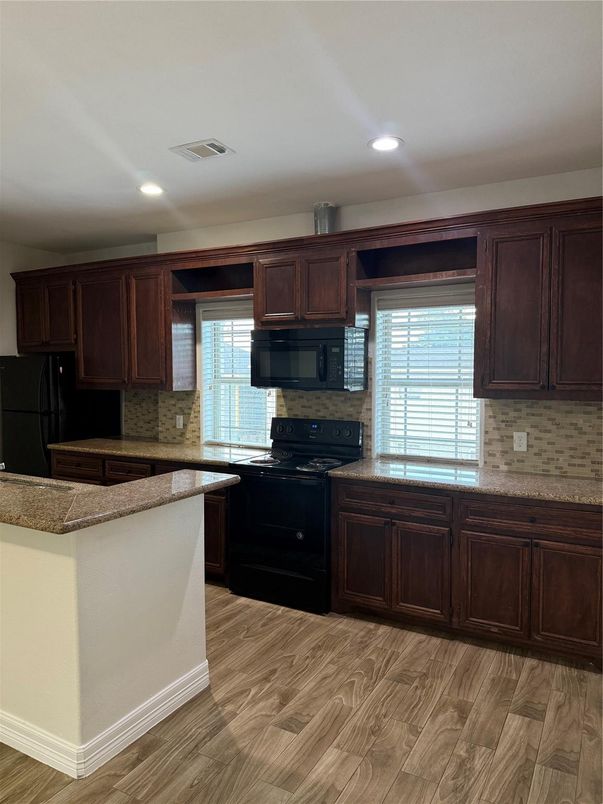 Interior, Kitchen, Recessed Lighting, Wood Texture Flooring