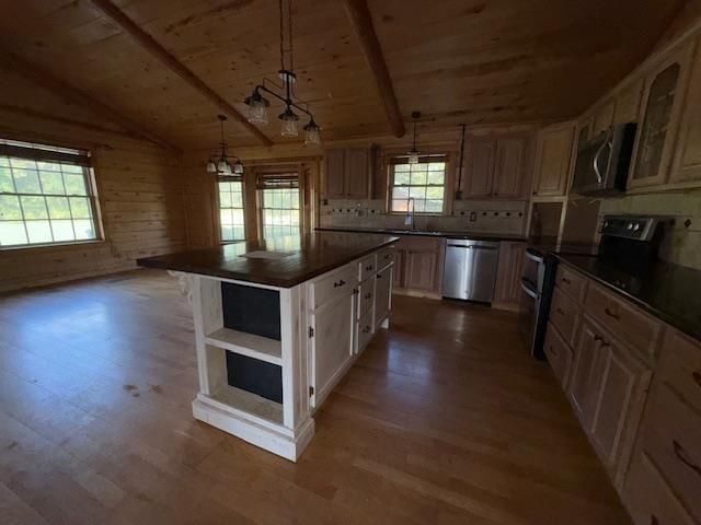 Interior, Kitchen, Pendant Lights, Wooden Beams, Wooden Ceilings, Wood Texture Flooring, Wooden Walls