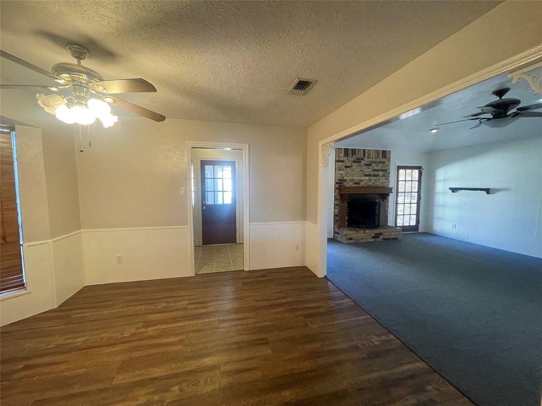 Empty room, Fireplace, Interior, Wood Texture Flooring