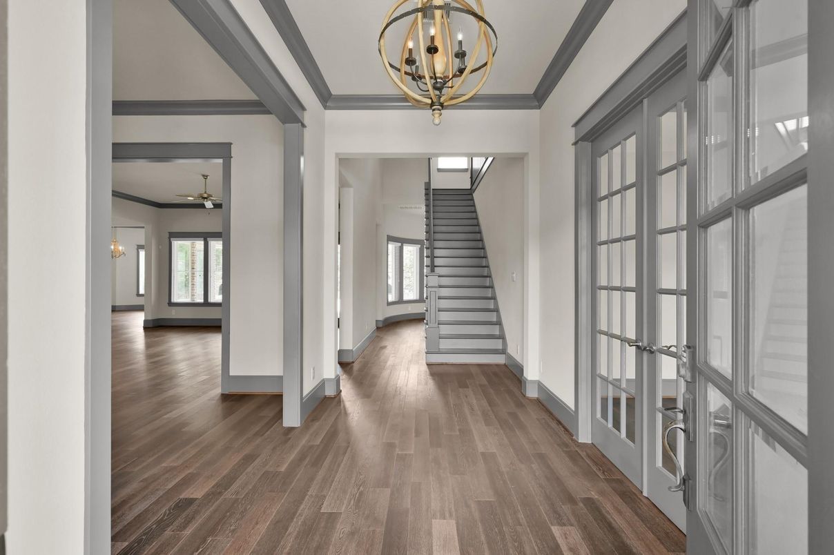 Chandelier, Interior, Pendant Lights, Wood Texture Flooring