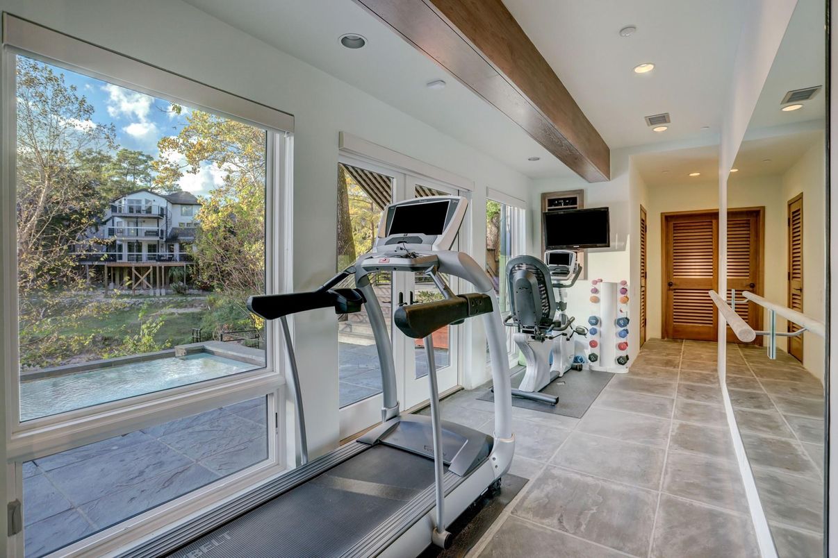 Fitness Equipment, Gym, Interior, Recessed Lighting