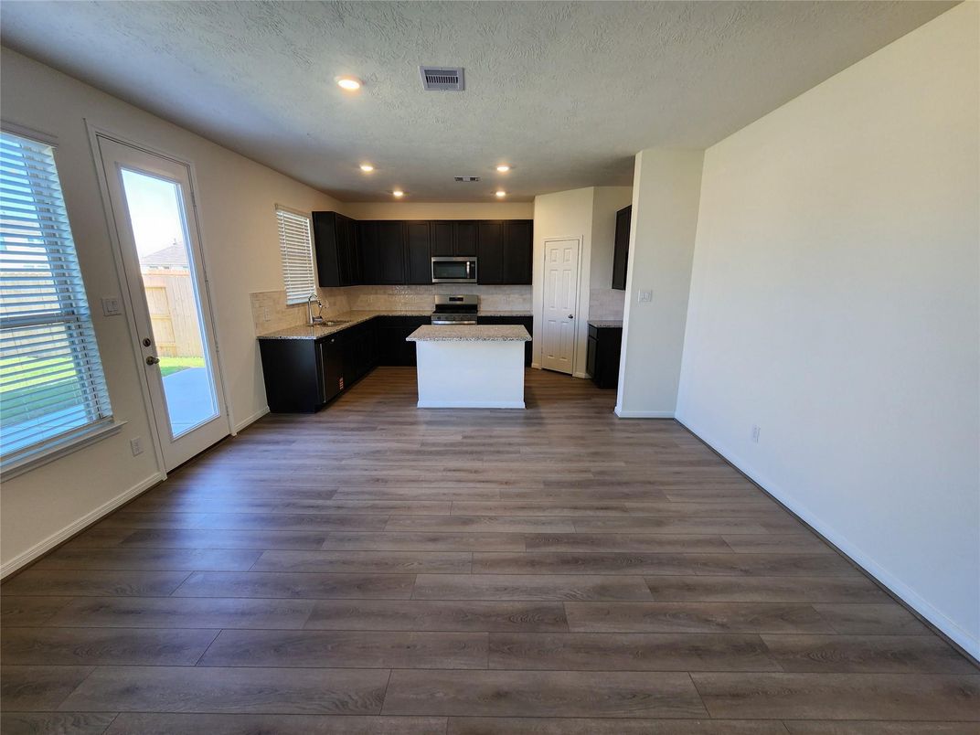 Interior, Kitchen, Recessed Lighting, Wood Texture Flooring