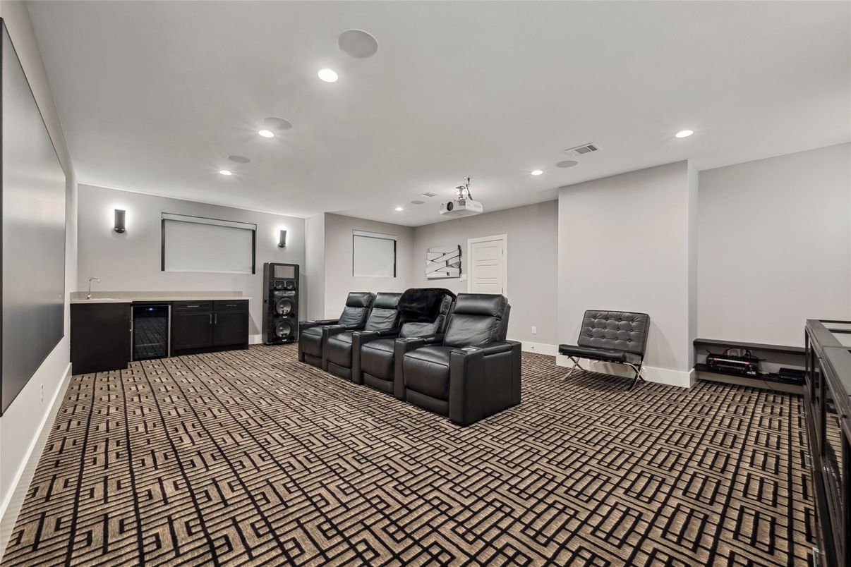 Home Theatre Room, Interior, Projection Screen, Recessed Lighting, Theatre Room