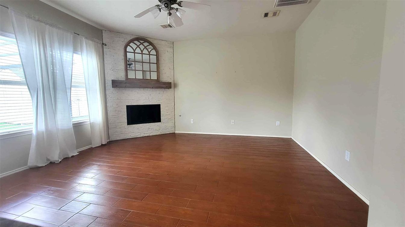 Empty room, Fireplace, Interior, Wood Texture Flooring